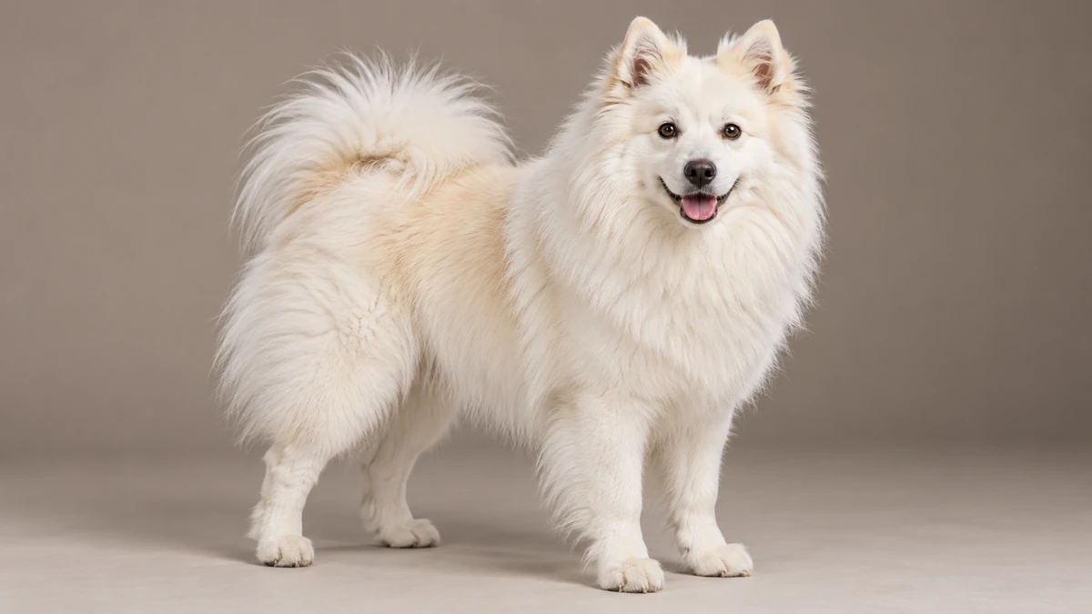 Spitz köpek — beyaz-krem renk