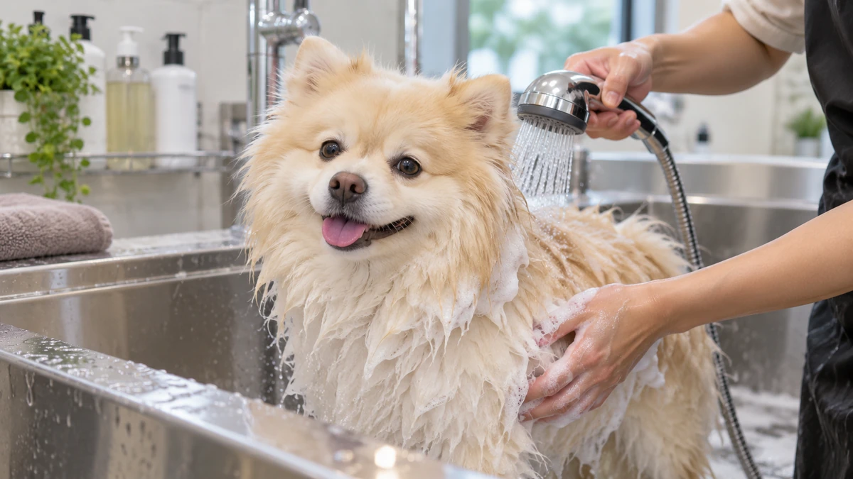 Spitz köpek — banyo ve temizlik